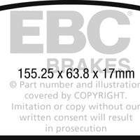 EBC 2017 + Audi A4 2.0L Turbo (B9) Redstuff Front Brake Pads - Brakes Rotors &