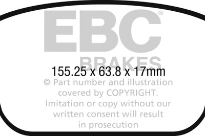EBC 2017 + Audi A4 2.0L Turbo (B9) Redstuff Front Brake Pads - Brakes Rotors &