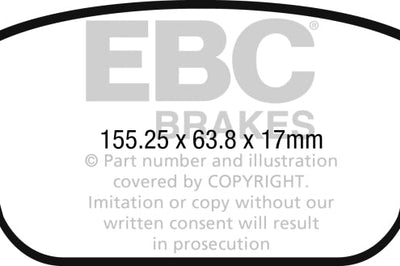 EBC 2017 + Audi A4 2.0L Turbo (B9) Redstuff Front Brake Pads - Brakes Rotors &