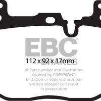 EBC 2017 + BMW M240 Coupe Bluestuff Front Brake Pads - Brakes Rotors &
