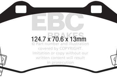 EBC 2017 + Fiat 124 Spider 1.4L Turbo Abarth Yellowstuff Front Brake Pads - Brakes Rotors &