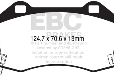 EBC 2017 + Fiat 124 Spider 1.4L Turbo Abarth Yellowstuff Front Brake Pads - Brakes Rotors &