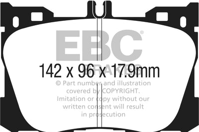 EBC 2017 + Mercedes-Benz E300 (W213) 2.0L Turbo Redstuff Front Brake Pads - Brakes Rotors &