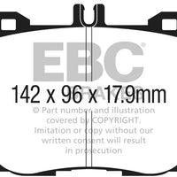 EBC 2017 + Mercedes-Benz E300 (W213) 2.0L Turbo Yellowstuff Front Brake Pads - Brakes Rotors &