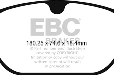 EBC 2017 + Volvo S90 2.0L Turbo Redstuff Front Brake Pads - Brakes Rotors &