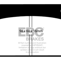 EBC 66-68 Volvo 140 1.8 Yellowstuff Front Brake Pads - Brakes Rotors &
