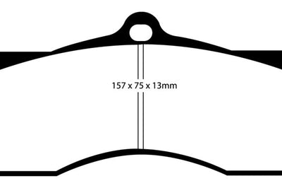 EBC 68-69 Chevrolet Camaro (1st Gen) 4.9 Yellowstuff Front Brake Pads - Brakes Rotors &