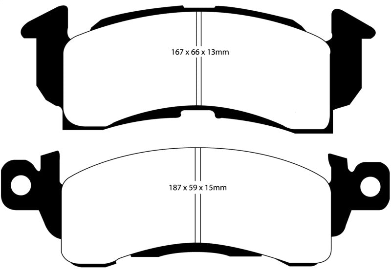 EBC 73-74 Buick Apollo 4.1 Yellowstuff Front Brake Pads - Brakes Rotors &