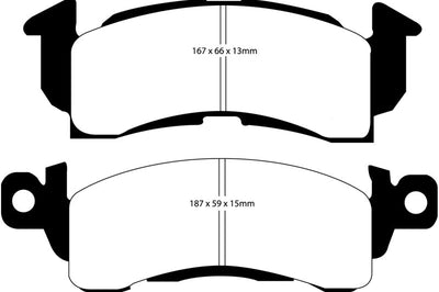 EBC 73-74 Buick Apollo 4.1 Yellowstuff Front Brake Pads - Brakes Rotors &