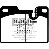EBC 79-88 Porsche 924 2.0 Turbo Yellowstuff Rear Brake Pads - Brakes Rotors &