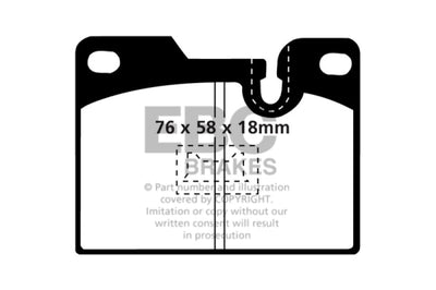 EBC 79-88 Porsche 924 2.0 Turbo Yellowstuff Rear Brake Pads - Brakes Rotors &