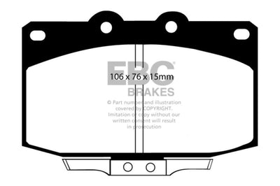 EBC 86-89 Mazda RX7 2.4 (1.3 Rotary)(Vented Rear Rotors) Redstuff Front Brake Pads - Brakes Rotors &
