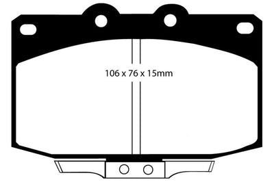 EBC 86-89 Mazda RX7 2.4 (1.3 Rotary)(Vented Rear Rotors) Yellowstuff Front Brake Pads - Brakes Rotors &