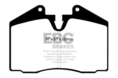 EBC 89-95 Ferrari 348 3.4 Redstuff Front/Rear Brake Pads (Axle Set Only) - Brakes Rotors &