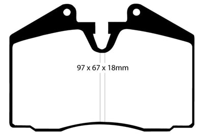 EBC 89-95 Ferrari 348 3.4 Redstuff Front/Rear Brake Pads (Axle Set Only) - Brakes Rotors &