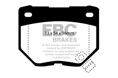 EBC 89-95 Nissan Skyline (R32) 2.6 Twin Turbo GT-R Redstuff Rear Brake Pads - Brakes Rotors &