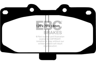 EBC 89-95 Nissan Skyline (R32) 2.6 Twin Turbo GT-R Yellowstuff Front Brake Pads - Brakes Rotors &