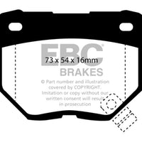 EBC 89-95 Nissan Skyline (R32) 2.6 Twin Turbo GT-R Yellowstuff Rear Brake Pads - Brakes Rotors &