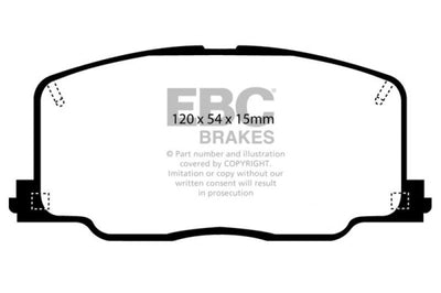 EBC 90-91 Lexus ES250 2.5 Yellowstuff Front Brake Pads - Brakes Rotors &