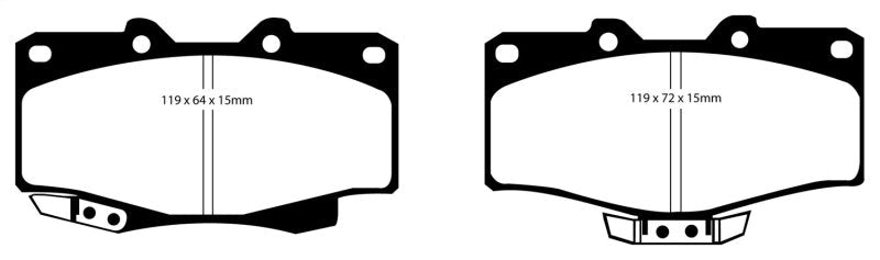 EBC 90-91 Toyota 4 Runner 2.4 Greenstuff Front Brake Pads - Brakes Rotors &