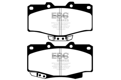 EBC 90-91 Toyota 4 Runner 2.4 Greenstuff Front Brake Pads - Brakes Rotors &