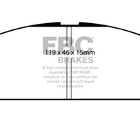 EBC 90-91 Toyota Celica 1.6 Yellowstuff Front Brake Pads - Brakes Rotors &