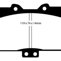 EBC 91-93 Dodge Stealth 3.0 4WD Yellowstuff Front Brake Pads - Brakes Rotors &