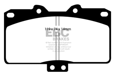 EBC 91-93 Dodge Stealth 3.0 4WD Yellowstuff Front Brake Pads - Brakes Rotors &