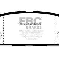 EBC 91-93 Dodge Stealth 3.0 4WD Yellowstuff Rear Brake Pads - Brakes Rotors &