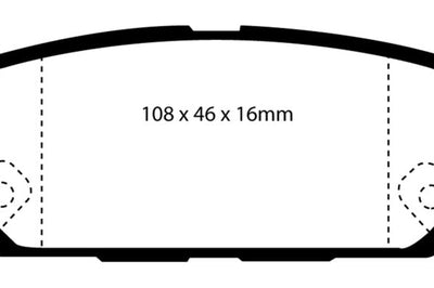 EBC 91-93 Dodge Stealth 3.0 4WD Yellowstuff Rear Brake Pads - Brakes Rotors &