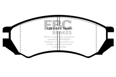 EBC 91-93 Nissan NX 2.0 (ABS) Yellowstuff Front Brake Pads - Brakes Rotors &