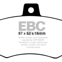 EBC 91-95 Alfa Romeo 164 2.0 Turbo Redstuff Rear Brake Pads - Brakes Rotors &