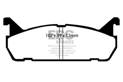 EBC 91-96 Ford Escort 1.8 Redstuff Rear Brake Pads - Brakes Rotors &