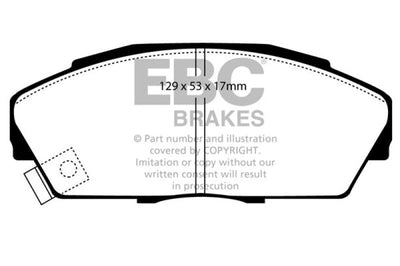 EBC 92-94 Acura Integra 1.7 Vtec Yellowstuff Front Brake Pads - Brakes Rotors &