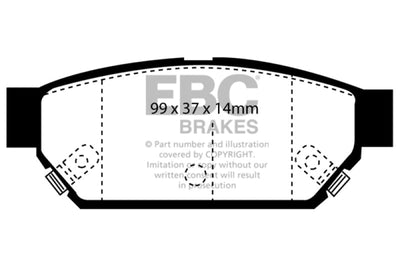EBC 93-96 Eagle Summit 1.5 Redstuff Rear Brake Pads - Brakes Rotors &