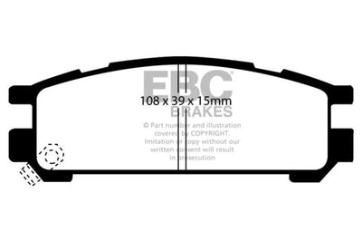 EBC 93-96 Subaru Impreza 1.8 Yellowstuff Rear Brake Pads - Brakes Rotors &