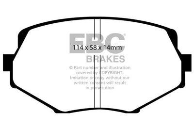 EBC 94-01 Mazda Miata MX5 1.8 Yellowstuff Front Brake Pads - Brakes Rotors &