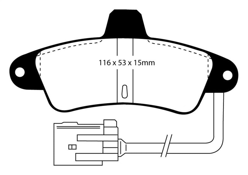 EBC 95-00 Ford Contour 2.0 Yellowstuff Rear Brake Pads - Brakes Rotors &