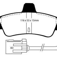 EBC 95-00 Ford Contour 2.0 Yellowstuff Rear Brake Pads - Brakes Rotors &