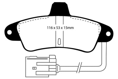 EBC 95-00 Ford Contour 2.0 Yellowstuff Rear Brake Pads - Brakes Rotors &