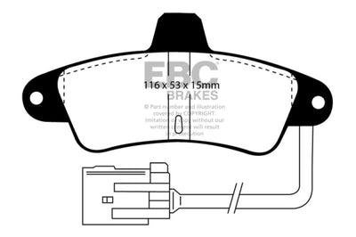 EBC 95-00 Ford Contour 2.0 Yellowstuff Rear Brake Pads - Brakes Rotors &