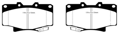 EBC 96-97 Lexus LX450 4.5 Yellowstuff Front Brake Pads - Brakes Rotors &