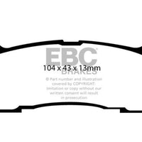 EBC 97-02 Ford Escort 2.0 Yellowstuff Rear Brake Pads - Brakes Rotors &