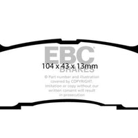 EBC 97-02 Ford Escort 2.0 Yellowstuff Rear Brake Pads - Brakes Rotors &