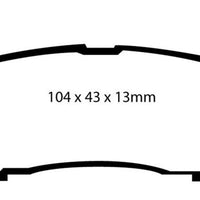 EBC 97-02 Ford Escort 2.0 Yellowstuff Rear Brake Pads - Brakes Rotors &