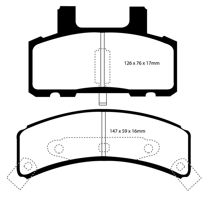 EBC 97-99 Cadillac Deville 4.6 (Rear Drums) Yellowstuff Front Brake Pads - Brakes Rotors &