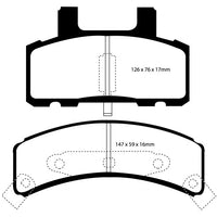 EBC 97-99 Cadillac Deville 4.6 (Rear Drums) Yellowstuff Front Brake Pads - Brakes Rotors &