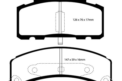 EBC 97-99 Cadillac Deville 4.6 (Rear Drums) Yellowstuff Front Brake Pads - Brakes Rotors &