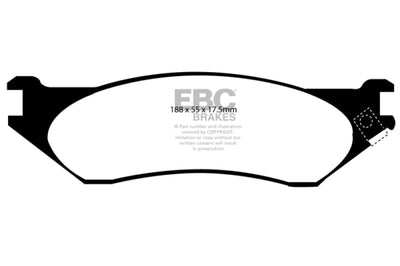 EBC 98-02 Dodge B150 B1500 Cargo 1500 Van 1/2 Ton Yellowstuff Front Brake Pads - Brakes Rotors &