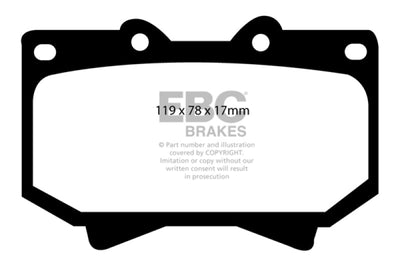 EBC 98-07 Lexus LX470 4.7 Yellowstuff Front Brake Pads - Brakes Rotors &